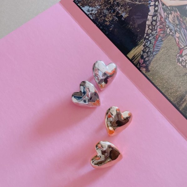 画像1: Solid Heart Earring (1)