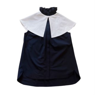 Check melon Big collar Blouse - ＨＩＡＮＤ