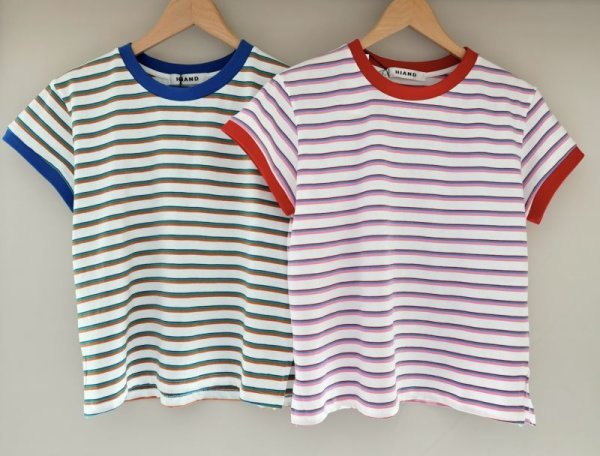 画像1: Multicolor boarder T shirt (1)