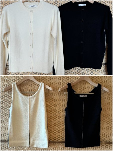 画像1: Line Knit Ensemble Cardigan (1)