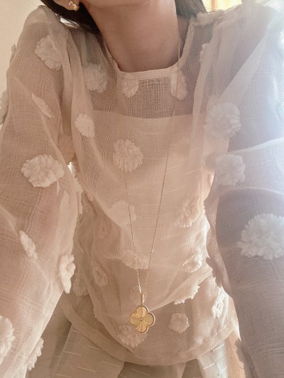 画像3:  Sheer Jacquard Blouse