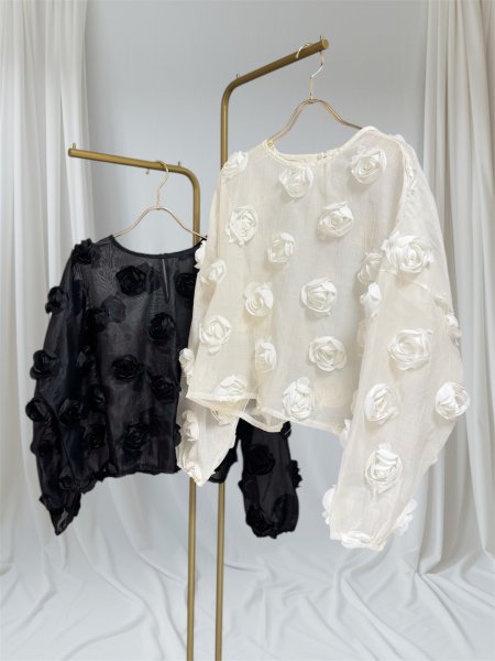 画像1: Josette Chiffon Flower Blouse (1)