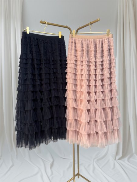 画像1: Tulle tiered skirt (1)