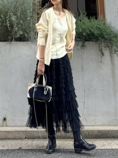 画像1: Tulle tiered skirt